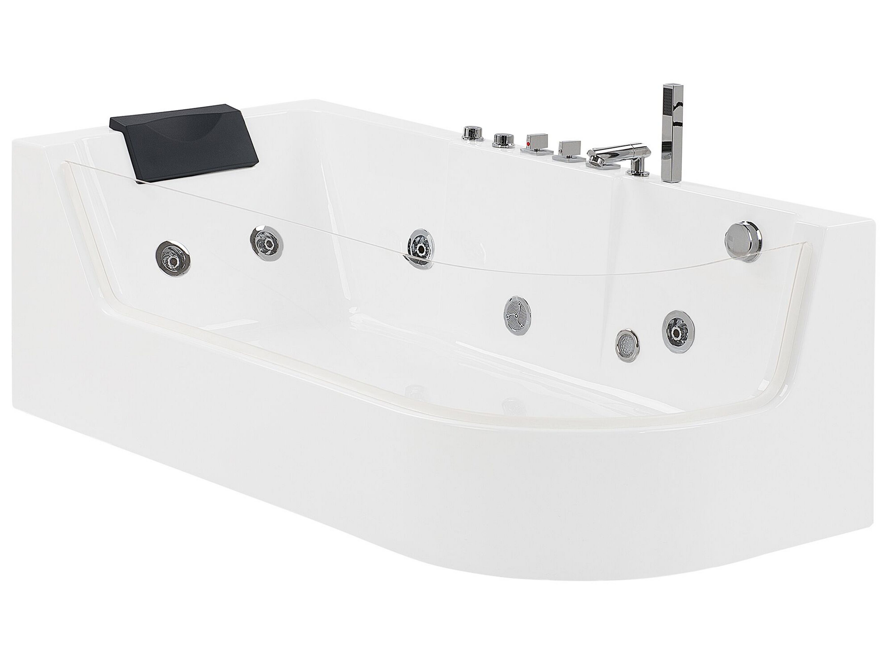 Whirlpool Coin Baignoire de Avec Verre LED 146x146cm Chute D