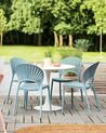 Set of 4 Plastic Dining Chairs Blue OSTIA_825353