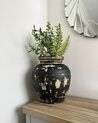 Vaso decorativo em terracota preta e creme 33 cm LINDOS_901589