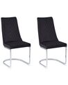 Lot de 2 chaises de salle à manger en velours noir ALTOONA_905239