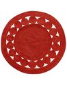 Okrúhly jutový koberec ø 120 cm červený KOYUNLU_904046