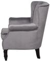 Velvet Wingback Chair Grey SVEDALA_716288