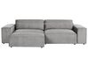 2 Seater Modular Fabric Sofa with Ottoman Grey HELLNAR_911757