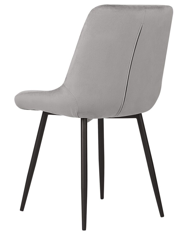Set of 2 Velvet Dining Chairs Grey MELROSE Beliani.co.uk