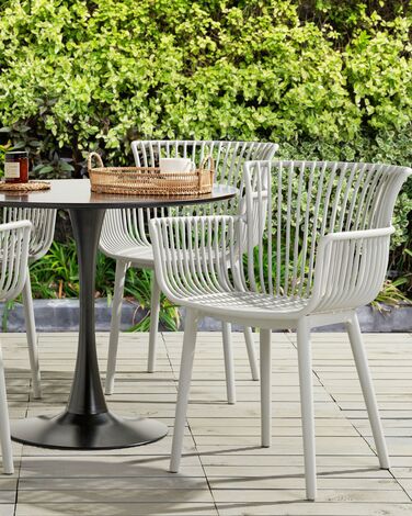 Set of 4 Plastic Dining Chairs Light Grey PESARO