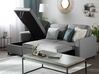 Right Hand Fabric Corner Sofa Bed with Storage Grey NESNA_717086