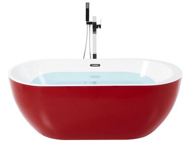 Fritstående badekar rød oval 150 x 75 cm NEVIS