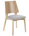 Set of 2 Dining Chairs Light Wood and Grey ABEE _837170
