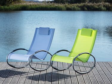 Rocking Sun Lounger Lime Green CAMPO