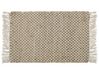 Teppich beige 50 x 80 cm kariertes Muster Kurzflor zweiseitig ZERDALI_800776