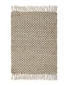 Teppich beige 50 x 80 cm kariertes Muster Kurzflor zweiseitig ZERDALI_800776