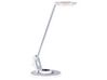 Metal LED Desk Lamp with USB Port Silver and White CORVUS_854188