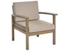 Lounge Set zertifiziertes Holz dunkelbraun 4-Sitzer Auflagen taupe MANILA_862484