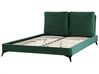Łóżko welurowe 160 x 200 cm zielone MELLE_829922