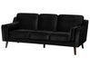 3 Seater Velvet Sofa Black LOKKA_705441