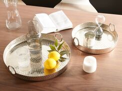 Koristetarjotin alumiini hopea 2 kpl SAFUR Koristetarjotin alumiini hopea 2 kpl SAFUR