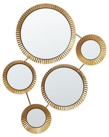 Nástěnné zrcadlo kovové 55 x 36 cm zlaté WATTRELOS