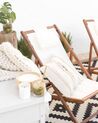 Acacia Folding Deck Chair Dark Wood with Off-White AVELLINO_802756