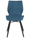 Conjunto de 2 sillas de comedor de poliéster azul turquesa/negro LISLE_724298