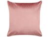 2 welurowe poduszki dekoracyjne geometryczny wzór 45 x 45 cm różowe SERGIPE _837753