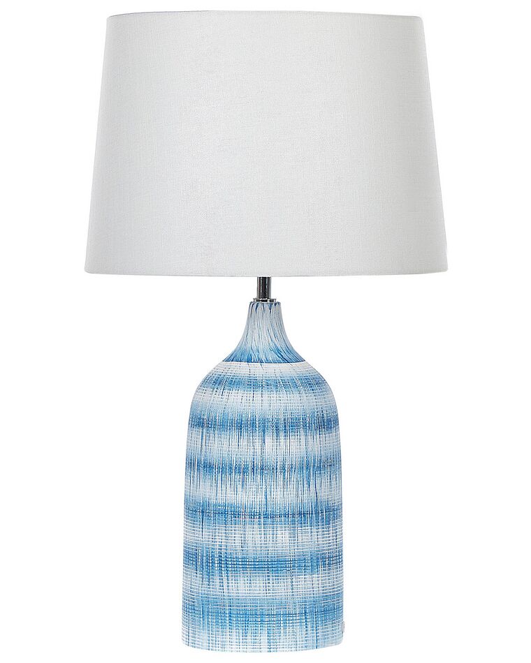 Lampe à poser en céramique bleu et blanc GEORGINA_822451