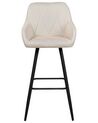 Set of 2 Fabric Bar Chairs Light Beige DARIEN _877588
