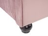 Cama con somier de terciopelo rosa/negro 160 x 200 cm AVALLON_694462