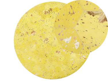 Vloerkleed patchwork geel ⌀ 140 cm ZEYTIN