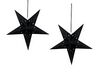 Sada 2 závesných zamatových hviezd s LED 45 cm čierna MOTTI_835556