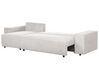Canapé-lit d'angle à droite avec rangement en velours côtelé beige clair LUSPA_898649