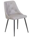Set of 2 Dining Chairs Faux Leather Grey VALERIE_712760