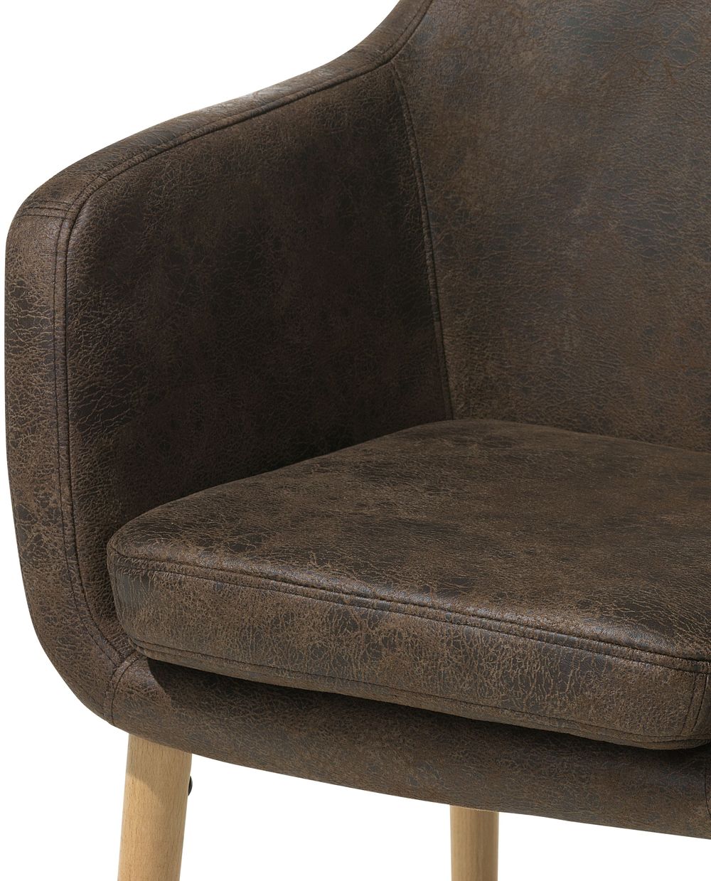 Faux Leather Dining Chair Brown YORKVILLE Beliani.co.uk