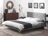 Zamatová posteľ 160 x 200 cm sivá LIMOUX_767423