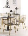 Set of 2 Metal Dining Chairs Gold HOBACK_775456