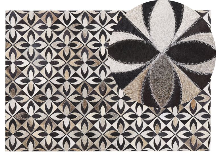 Dywan patchwork skórzany 140 x 200 cm wielokolorowy ISHAN_780648