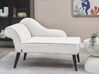 Left Hand Fabric Chaise Lounge White BIARRITZ_898119
