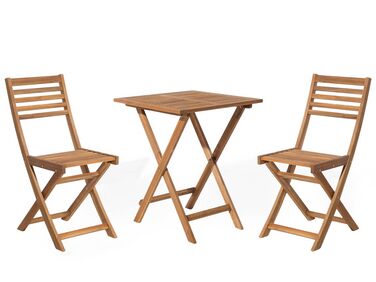 Table et 2 chaises de jardin en bois FIJI
