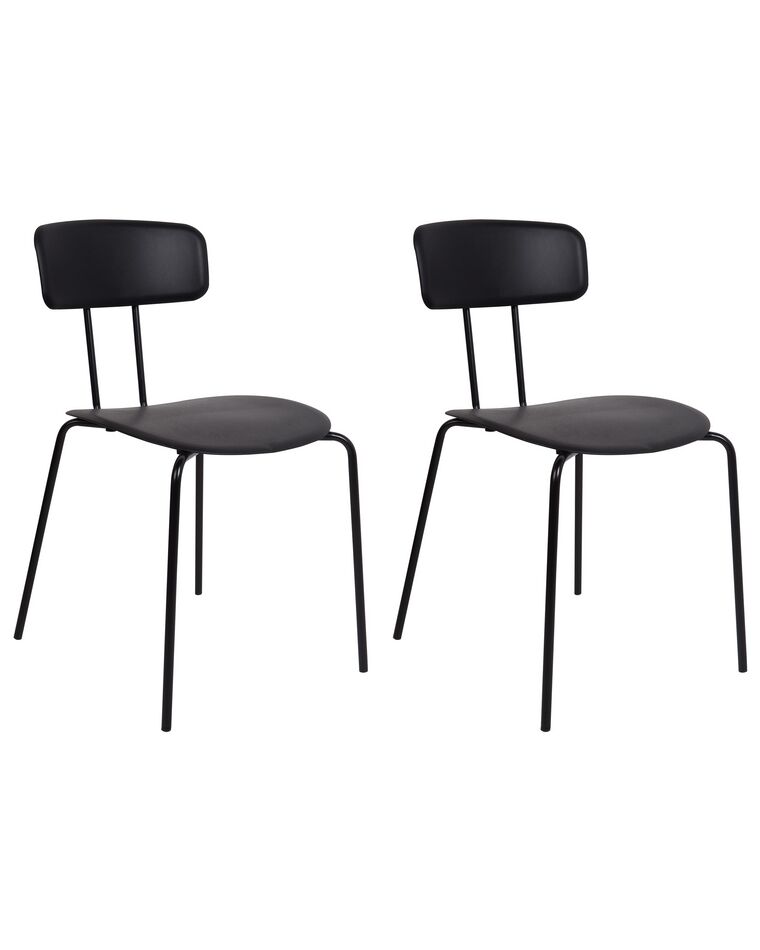 Conjunto de 2 cadeiras de jantar pretas SIBLEY_905648