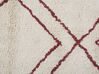 Tæppe 80 x 150 cm hvid/rød bomuld KENITRA_831324