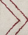Teppich Baumwolle weiss / rot 80 x 150 cm Kurzflor KENITRA_831324