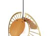 Metal Pendant Lamp Gold with Light Wood BARGO_872866