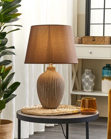 Ceramic Table Lamp Brown FERGUS