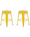 Zestaw 2 stołków barowych metalowych 60 cm żółty CABRILLO_701261