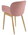 Set of 2 Fabric Dining Chairs Pink ALICE_868330