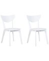 Set of 2 Wooden Dining Chairs White ROXBY_792013