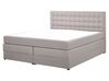 Fabric EU King Size Divan Bed Light Grey MAGNATE_770726