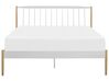 Metal EU Double Size Bed White MAURS_798005
