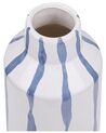 Vaso de cerâmica grés branca e azul 22 cm ASSUS_810612