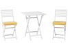 Balkong sett med bord og 2 stoler med puter hvit / gul FIJI_681782