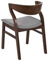 Set of 2 Dining Chairs Dark Wood and Grey MAROA_837239